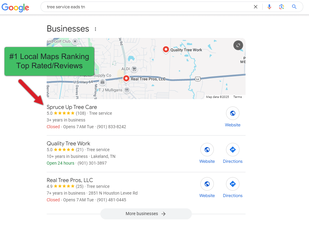 Tree Service Marketing Case Study - 100% Annual Growth for Three Years Running 3 Google Maps Ranking Case Study